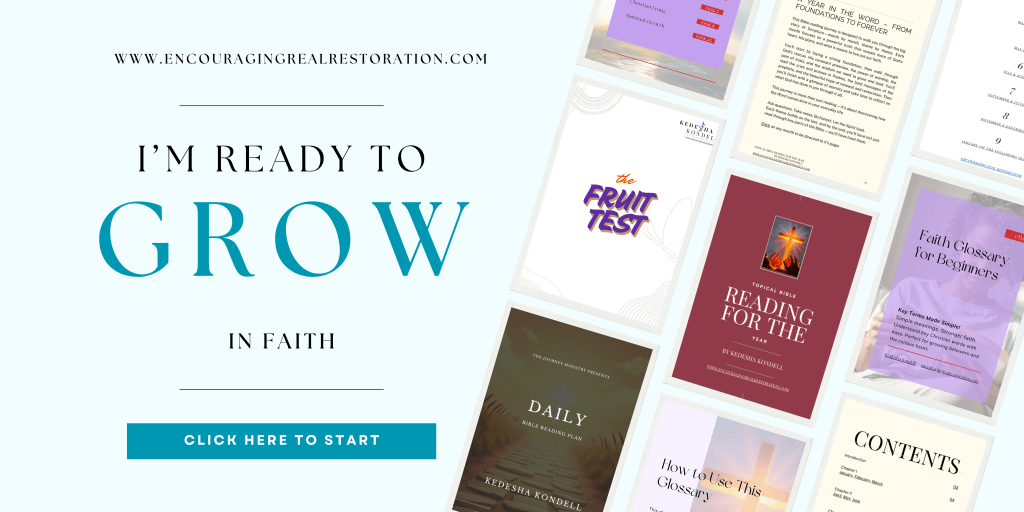 I'm Ready To Grow with a link to free bible study downloads and images of ebook covers